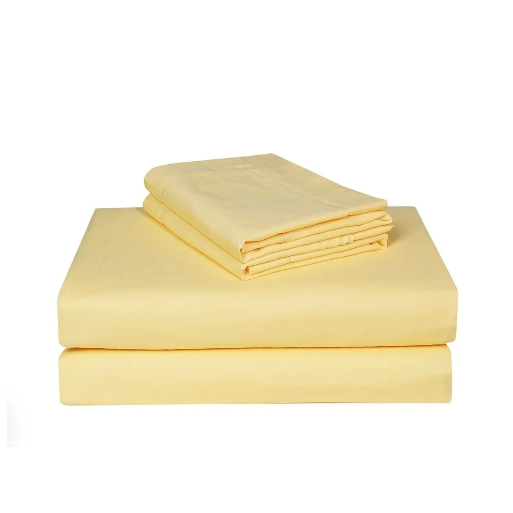 Twinkle Spot Yellow 100% Double Layer Cotton King Sheet Set with Pillowcase Soft